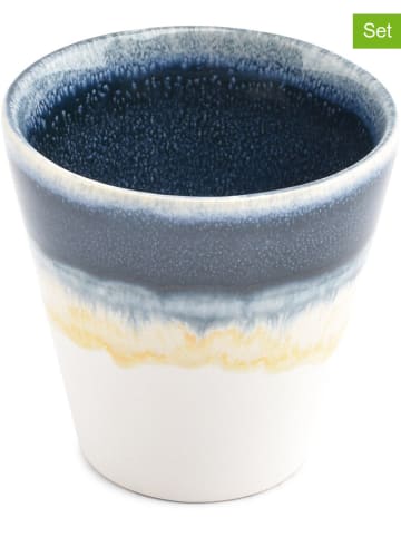 Salt and Pepper Kubki (4 szt.) "Flow" w kolorze biało-granatowym - 180 ml