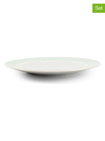 Salt and Pepper 4er-Set: Speiseteller "Maldives" in Weiß/ Grün - Ø 27 cm