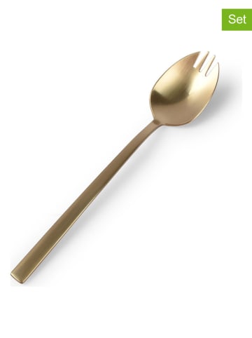 Salt and Pepper Widelczyki deserowe (6 szt.) "Terno" w kolorze złotym - dł. 14 cm