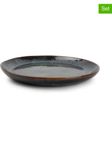 Salt and Pepper 4er-Set: Brotteller ''Mielo'' in Schwarz/ Grün - Ø 15,5 cm