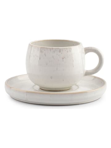 Salt and Pepper 4er-Set: Tassen "Curvy'' in Weiß/ Beige - 170 ml