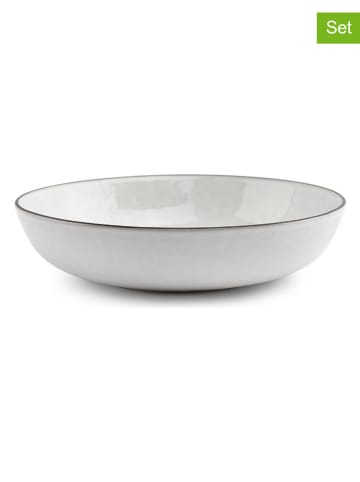 Salt and Pepper 4er-Set: Servierschalen "Fina" in Weiß/ Schwarz - (H)5 x Ø 20 cm