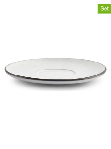 Salt and Pepper 4er-Set: Mokkauntertassen "Fina" in Weiß/ Schwarz - Ø 12 cm