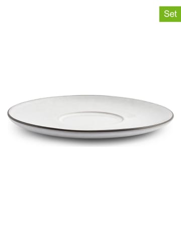 Salt and Pepper Spodki (4 szt.) "Fina" w kolorze biało-czarnym - Ø 14 cm