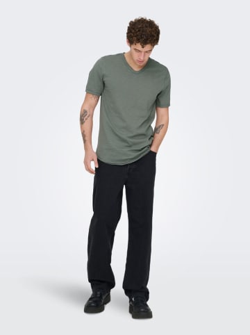 ONLY & SONS Koszulka "Benne" w kolorze zielonym