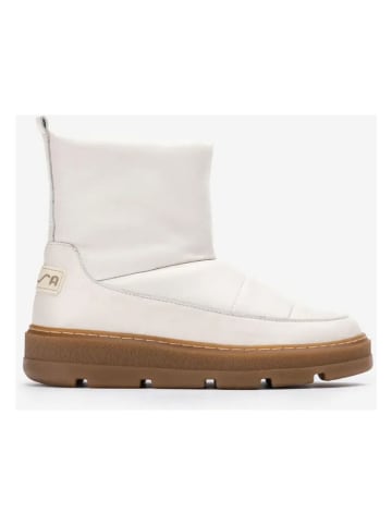 Unisa Skórzane botki "Fossa" w kolorze białym