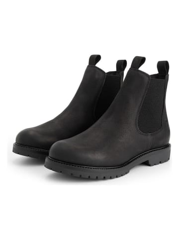 TRAVELIN' Leren chelseaboots zwart