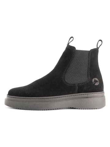 TRAVELIN' Leder-Chelsea-Boots in Schwarz