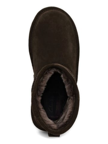 Clarks Skórzane botki zimowe w kolorze brązowym