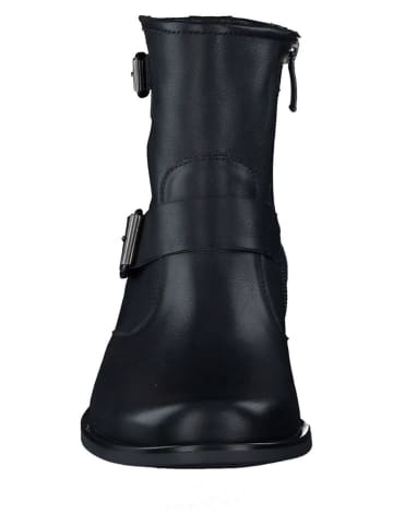 Paul Green Leder-Boots in Schwarz