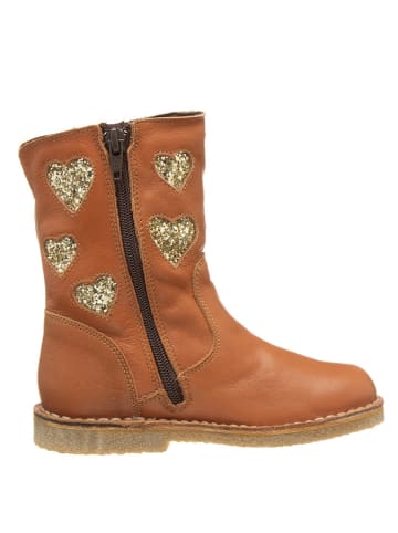 kmins Leder-Stiefel in Hellbraun