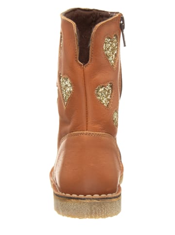 kmins Skórzane kozaki w kolorze jasnobrązowym