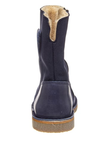 kmins Leder-Winterstiefel in Dunkelblau