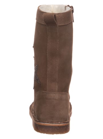 kmins Skórzane kozaki w kolorze brązowym