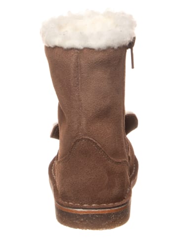 kmins Skórzane kozaki zimowe w kolorze jasnobrązowym