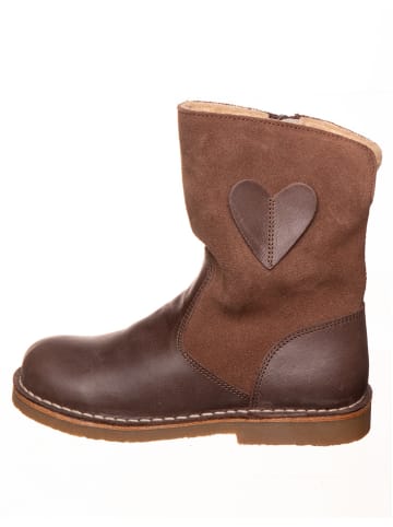 kmins Skórzane kozaki zimowe w kolorze jasnobrązowym