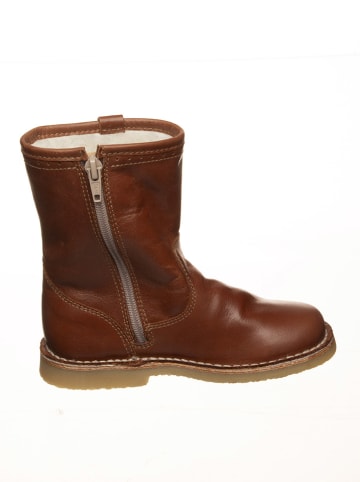 POM POM Leder-Stiefel in Hellbraun