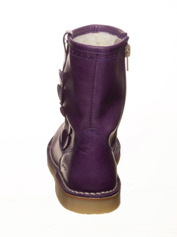 POM POM Leder-Stiefel in Lila