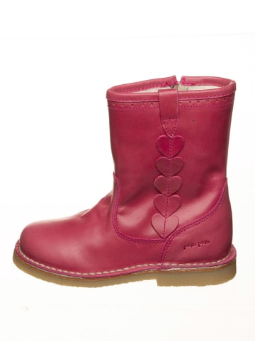 POM POM Leder-Stiefel in Pink