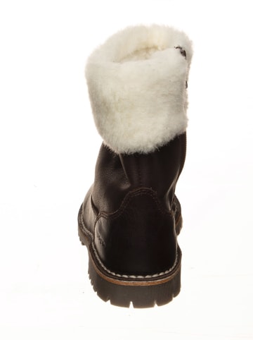 POM POM Leder-Winterstiefel in Braun