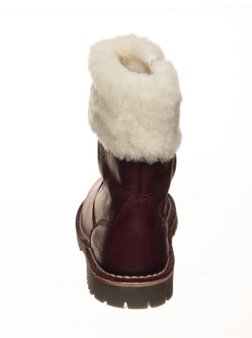 POM POM Leder-Winterstiefel in Lila