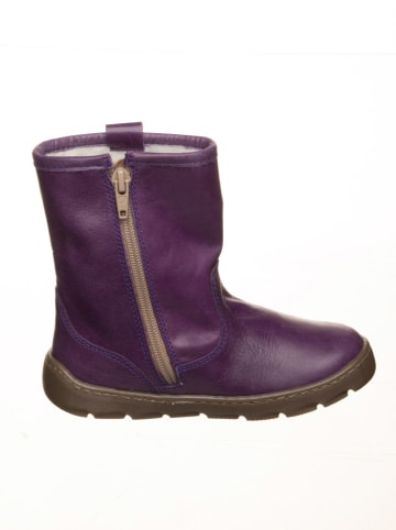 POM POM Leder-Boots in Lila