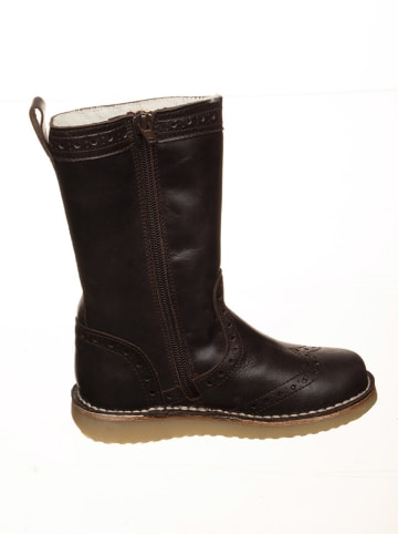 POM POM Leder-Winterstiefel in Braun