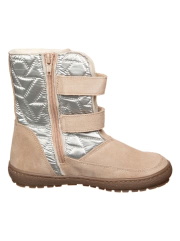 kmins Leren winterboots beige/zilverkleurig
