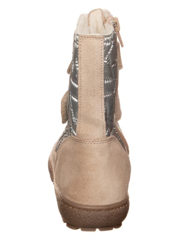 kmins Leren winterboots beige/zilverkleurig