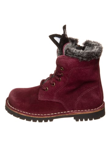 kmins Leren winterboots donkerrood