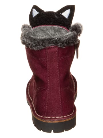kmins Leren winterboots donkerrood