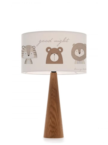 ABERTO DESIGN Tafellamp wit/lichtbruin - (H)38 x Ø 24 cm