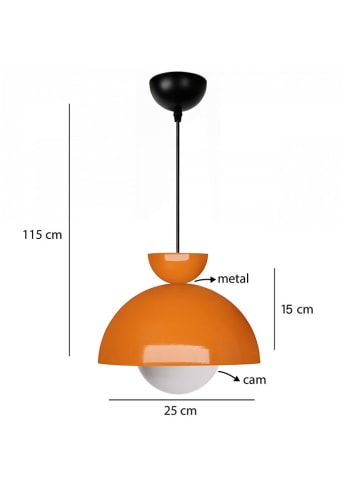ABERTO DESIGN Lampa wisząca w kolorze pomarańczowym - wys. 15 x Ø 25 cm