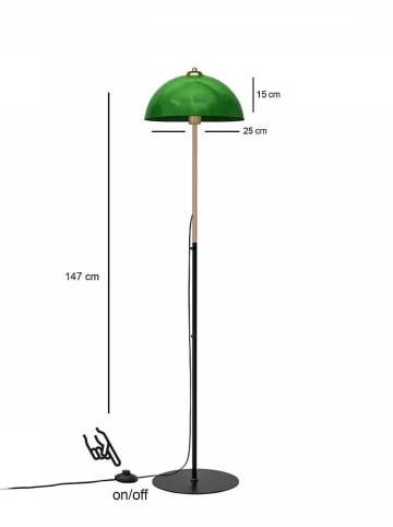 ABERTO DESIGN Lampa stojąca w kolorze zielonym - wys. 147 cm