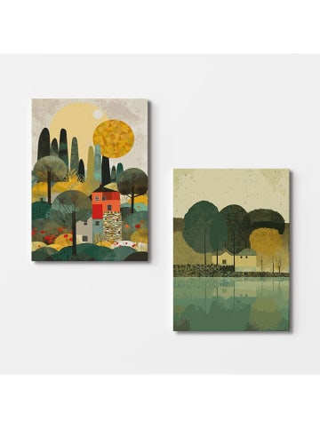 ABERTO DESIGN 2-delige set: kunstdrukken op canvas