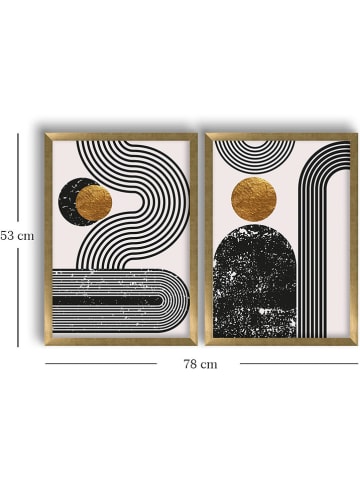 ABERTO DESIGN Druki artystyczne (2 szt.) w ramce - 38 x 53 cm