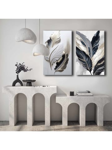 ABERTO DESIGN 2-delige set: kunstdrukken op canvas - (B)45 x (H)70 cm