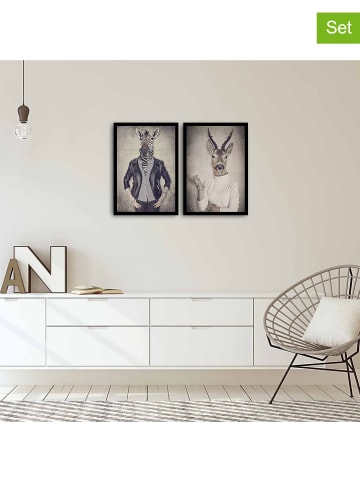ABERTO DESIGN 2-delige set: ingelijste kunstdrukken - (B)35 x (H)50 cm