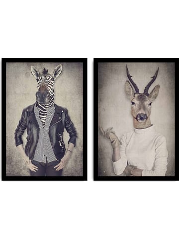 ABERTO DESIGN 2er-Set: Gerahmte Kunstdrucke - (B)35 x (H)50 cm