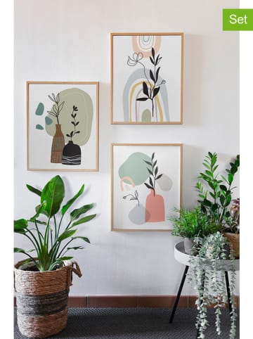 ABERTO DESIGN 3er-Set: Gerahmte Kunstdrucke - (B)33 x (H)48 cm