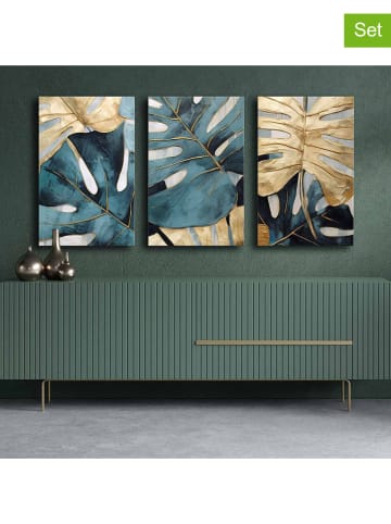 ABERTO DESIGN 3er-Set: Leinwanddrucke - (B)45 x (H)70 cm