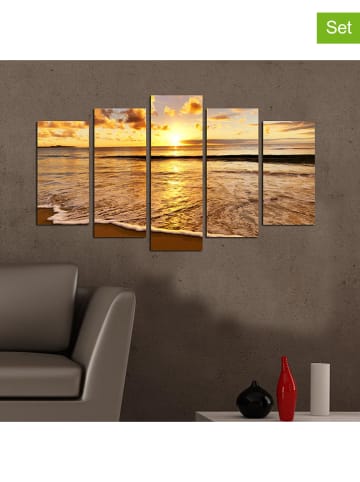 ABERTO DESIGN 5-delige set: kunstdrukken op hout "5PMDF-35"