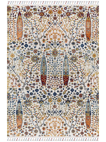 ABERTO DESIGN Laagpolig tapijt crème/blauw