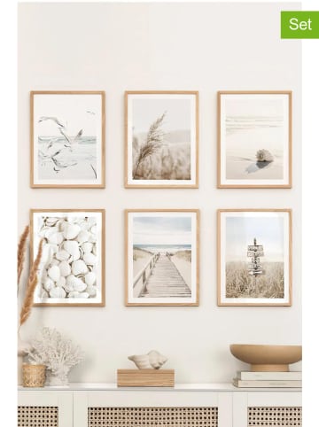 ABERTO DESIGN 6er-Set: Gerahmte Kunstdrucke - (B)33 x (H)48 cm