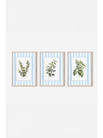 ABERTO DESIGN 3-delige set: ingelijste kunstdrukken - (B)50 x (H)70 cm