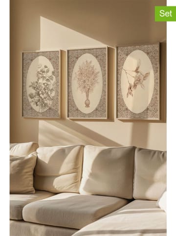 ABERTO DESIGN 3er-Set: Gerahmte Kunstdrucke - (B)50 x (H)70 cm