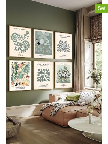 ABERTO DESIGN 6er-Set: Gerahmte Kunstdrucke - (B)33 x (H)48 cm