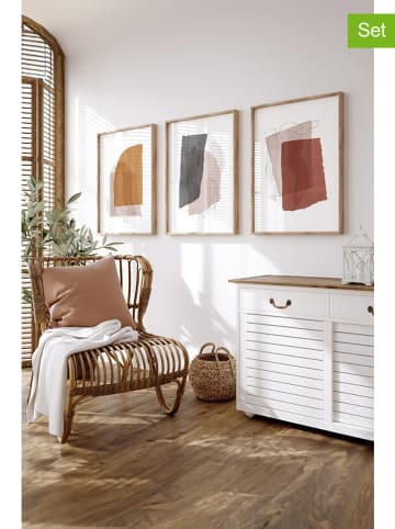 ABERTO DESIGN 3er-Set: Gerahmte Kunstdrucke - (B)33 x (H)48 cm