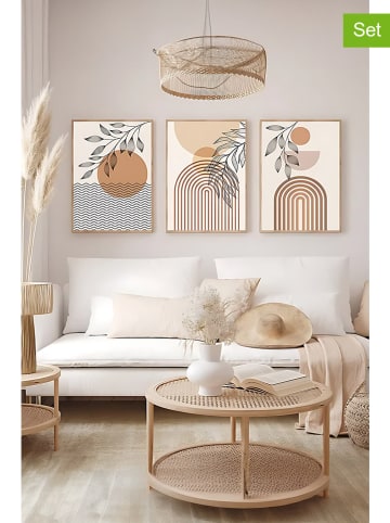 ABERTO DESIGN 3er-Set: Gerahmte Kunstdrucke - (B)33 x (H)48 cm
