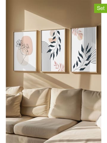 ABERTO DESIGN 3-delige set: ingelijste kunstdrukken - (B)33 x (H)48 cm